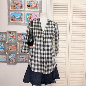 Women's Black and White Blouse